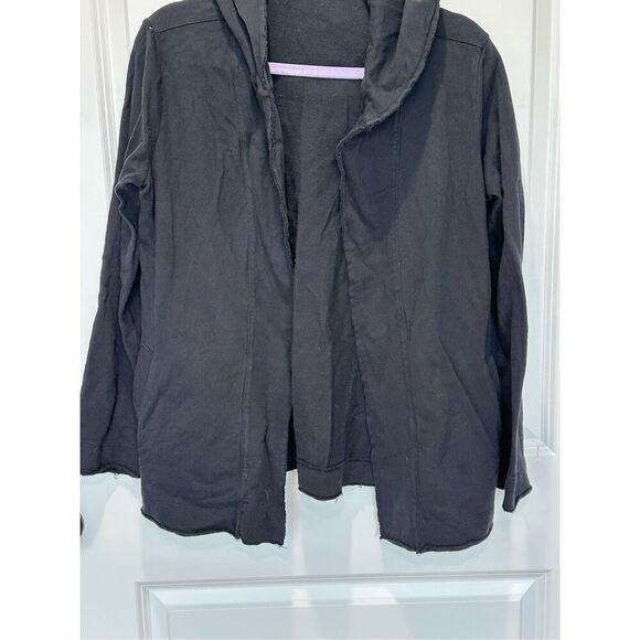 Standard James Perse Open Front Raw Hem Hooded Open Front Cardigan Size Small - Picture 3 of 7